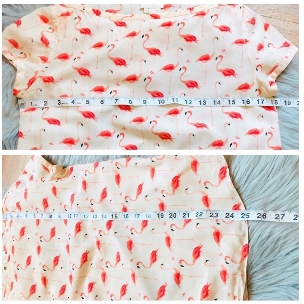 ❌SOLD ❌ Kate Spade Pink Flamingo Silk Boatneck Top - Picture 6 of 8